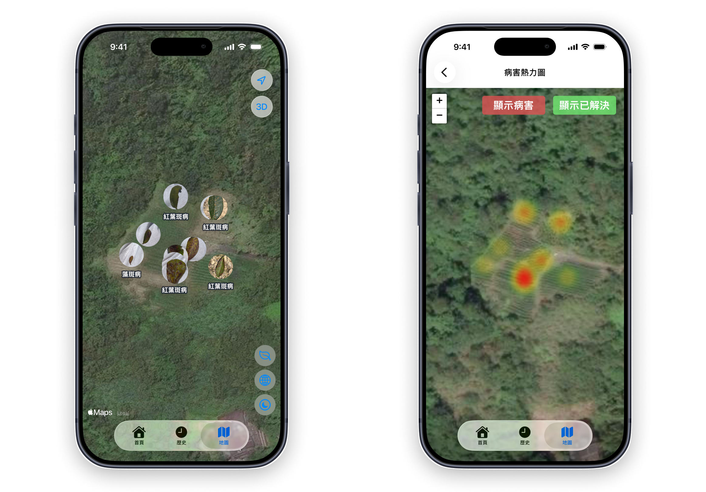 Disease map and heatmap